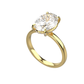 Oval-Cut Hidden Halo & Pave Prong Engagement Ring in 18k Gold